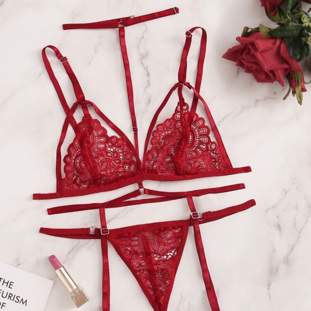 Red Strappy Lingerie set BRAND NEW